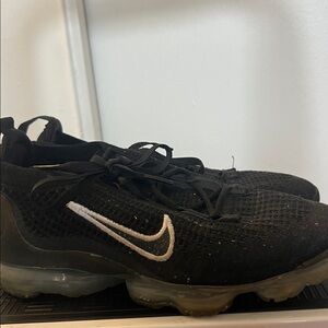 Nike Air Black Mesh Sneakers with White Logo